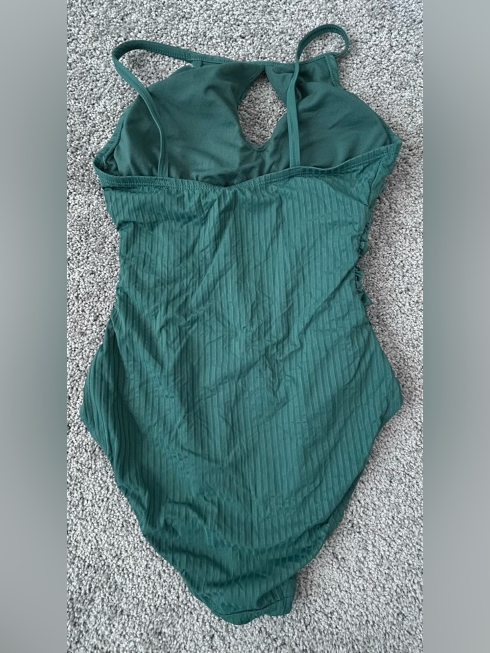 Ellen Tracy, Green Ribbed One-Piece Swimsuit, Women’s, Size 8 - Picture 7 of 8